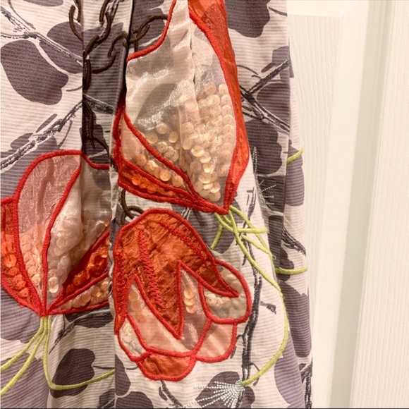 Vintage Anthropologie Floreat Glowing Poppy Skirt size 0 - Picture 3 of 6